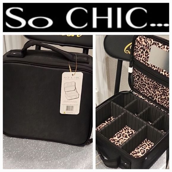 So Chic Travel Case w/Adjustable Dividers- Black - Picture 1 of 7